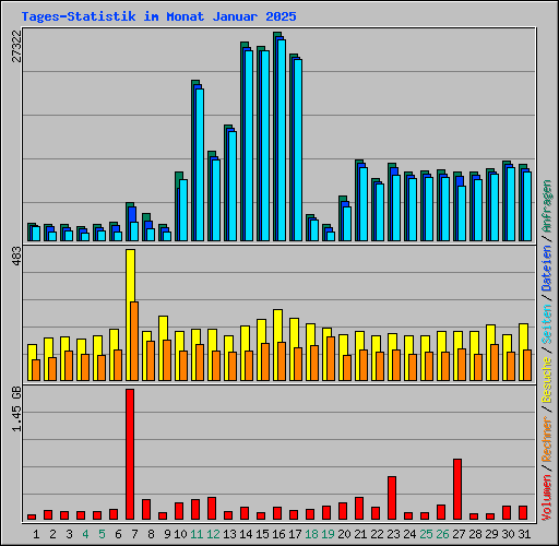 Tages-Statistik im Monat Januar 2025