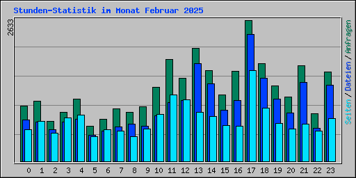 Stunden-Statistik im Monat Februar 2025