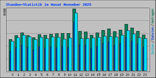 Stunden-Statistik im Monat November 2025